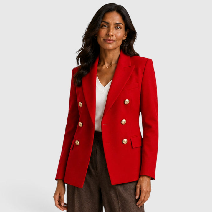 Women's Classic Double-Breasted Tailored Blazer Jacket
