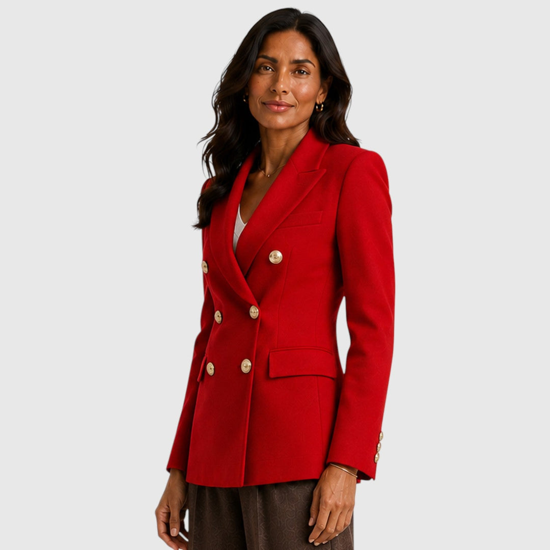 Women's Classic Double-Breasted Tailored Blazer Jacket