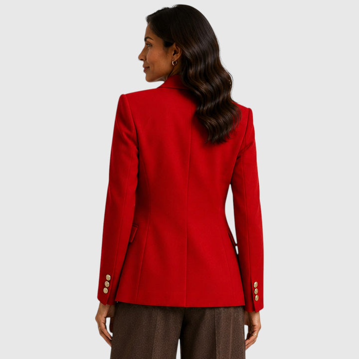 Women's Classic Double-Breasted Tailored Blazer Jacket