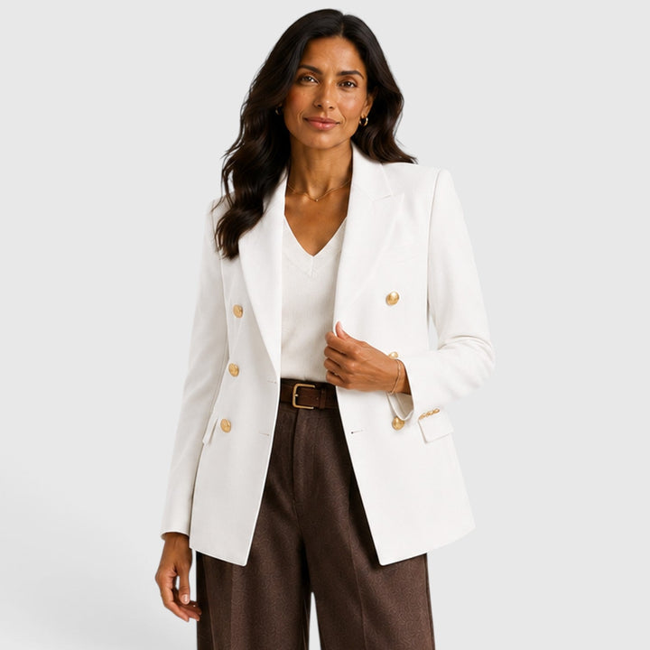 Women's Classic Double-Breasted Tailored Blazer Jacket
