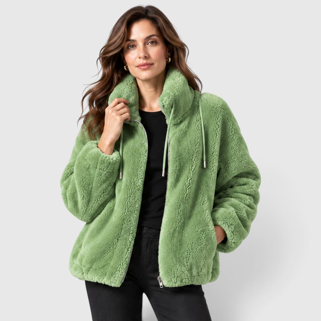 Women's Warm Fleece Stand Collar Full Zip Jacket