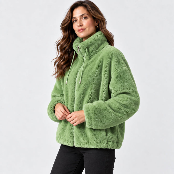 Women's Warm Fleece Stand Collar Full Zip Jacket
