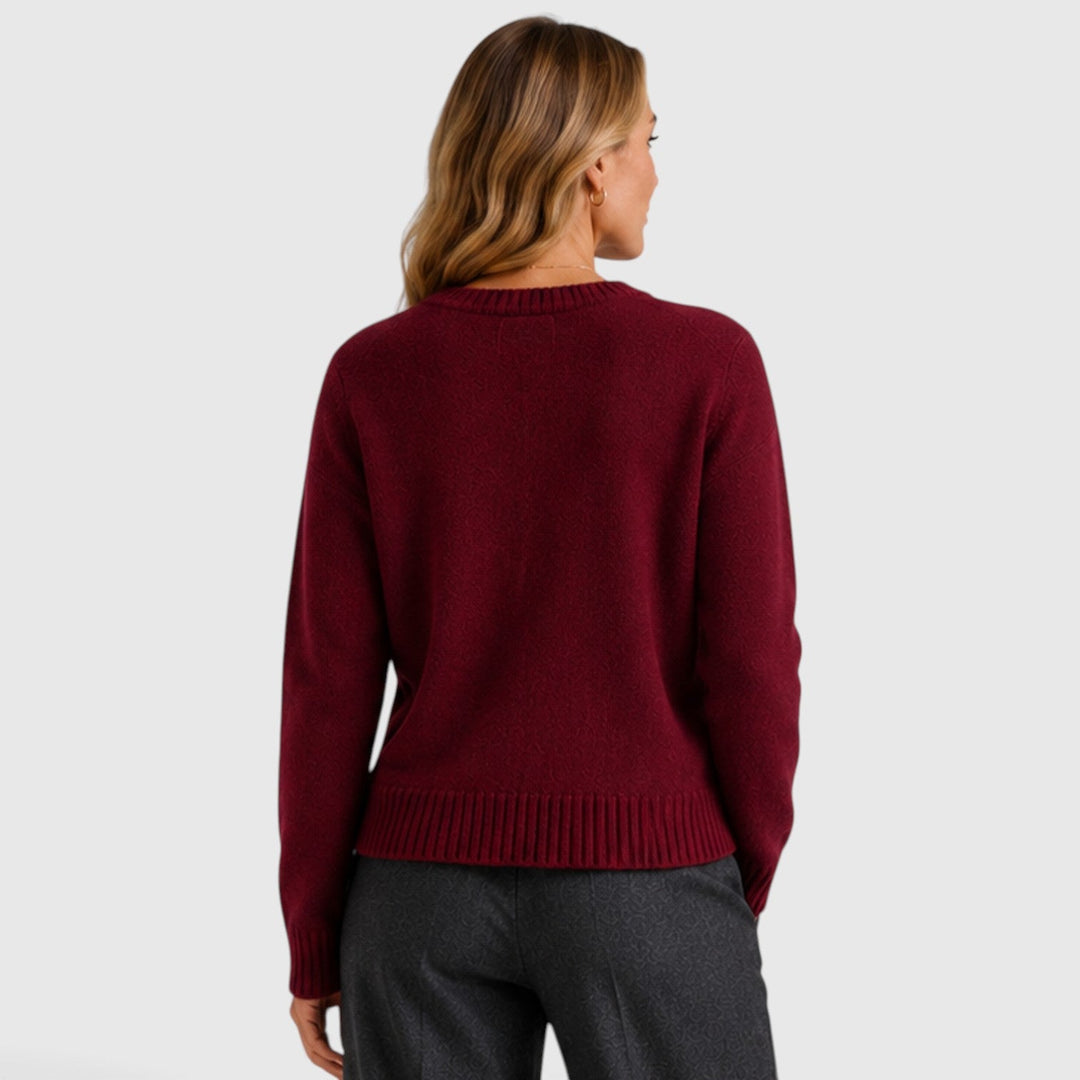 Women's Soft Knit Button-Up Round Neck Cardigan