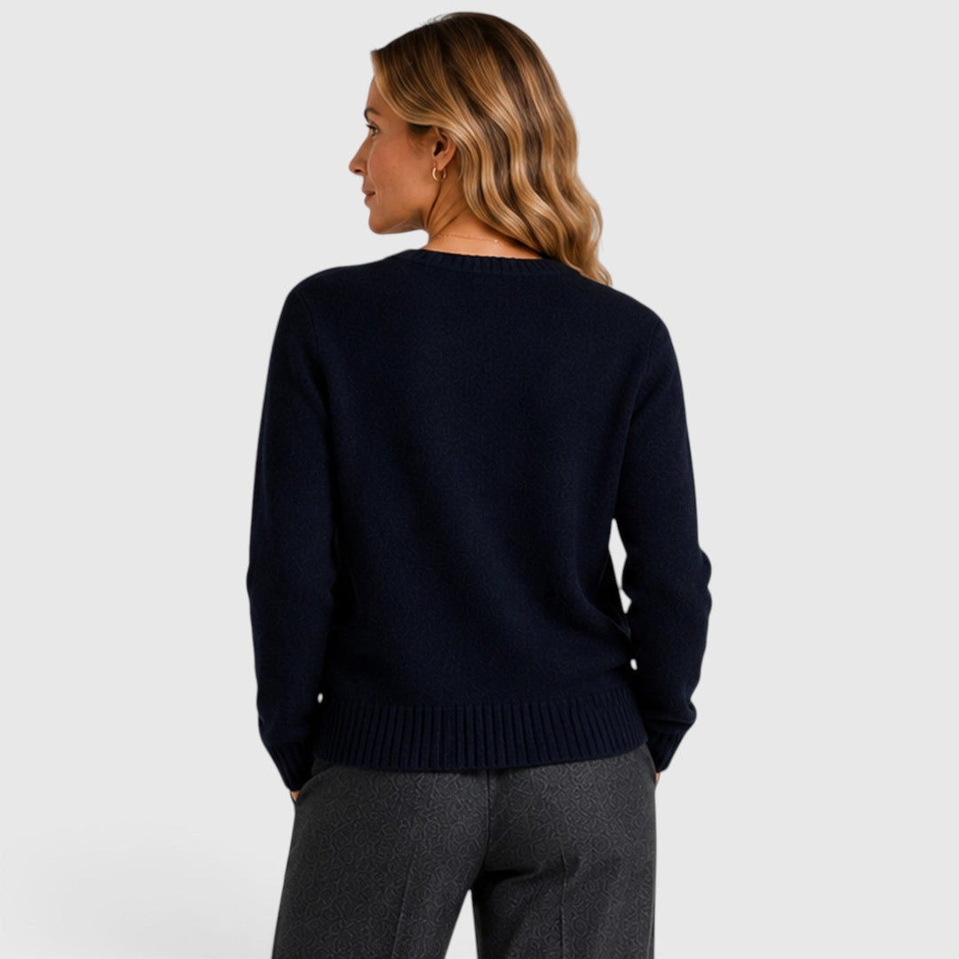 Women's Soft Knit Button-Up Round Neck Cardigan