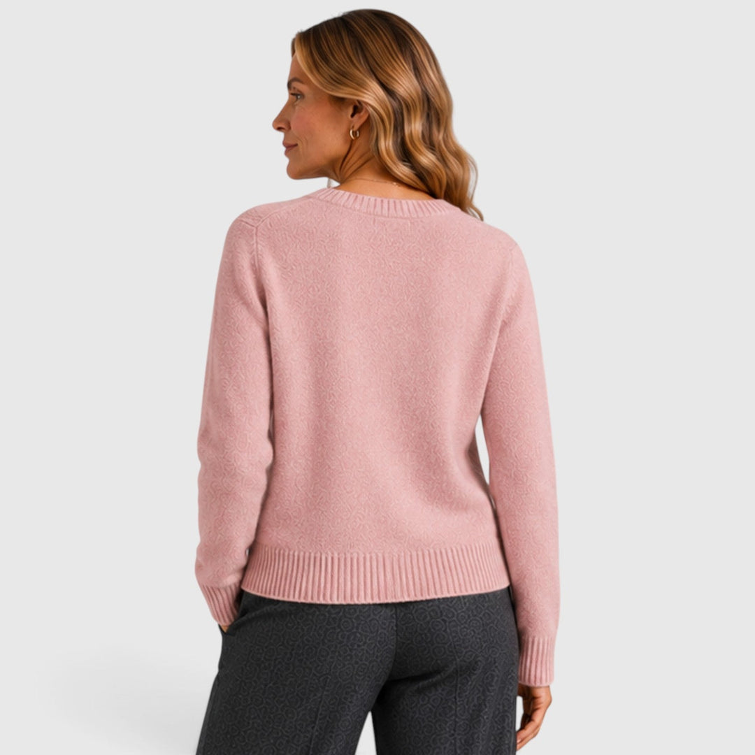 Women's Soft Knit Button-Up Round Neck Cardigan