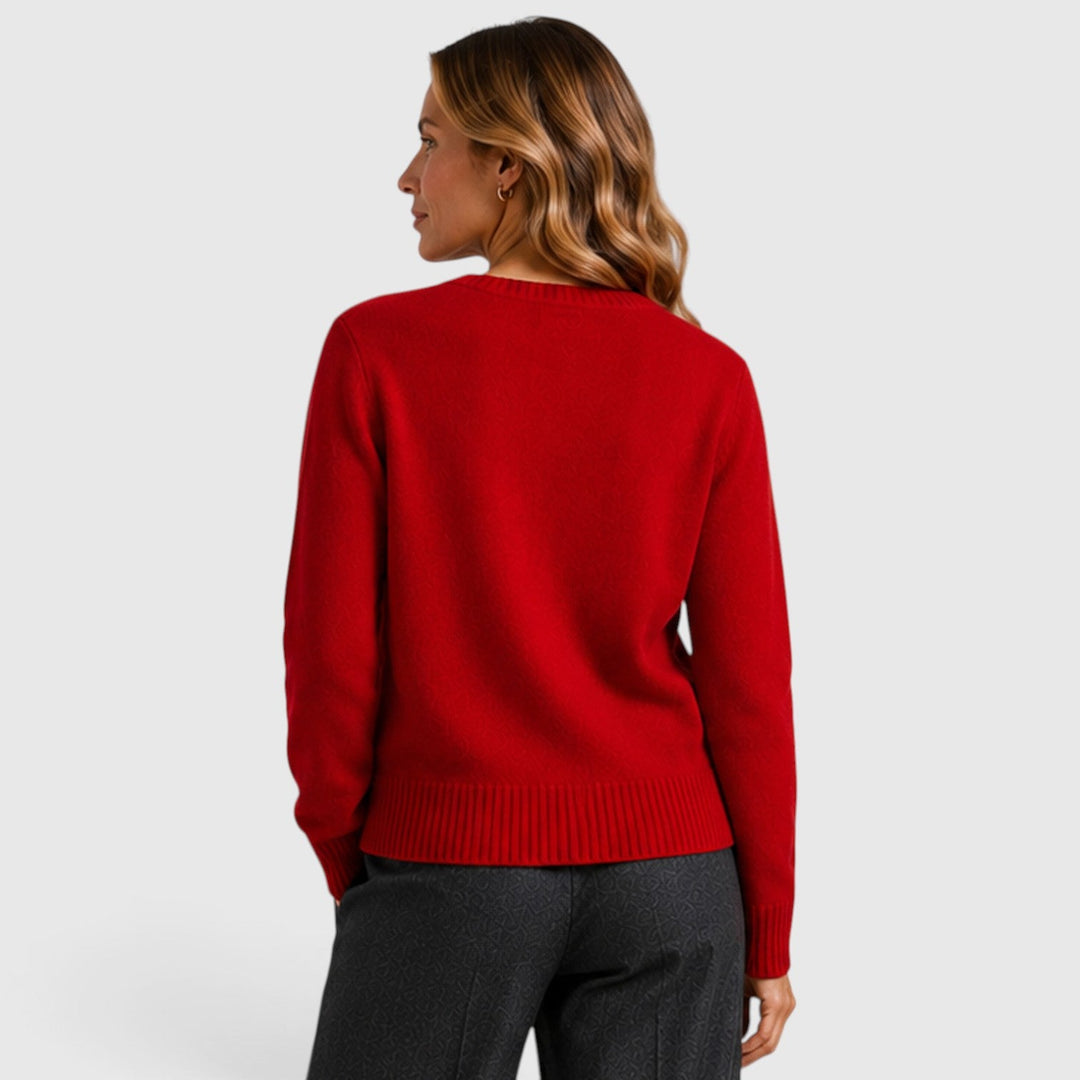 Women's Soft Knit Button-Up Round Neck Cardigan