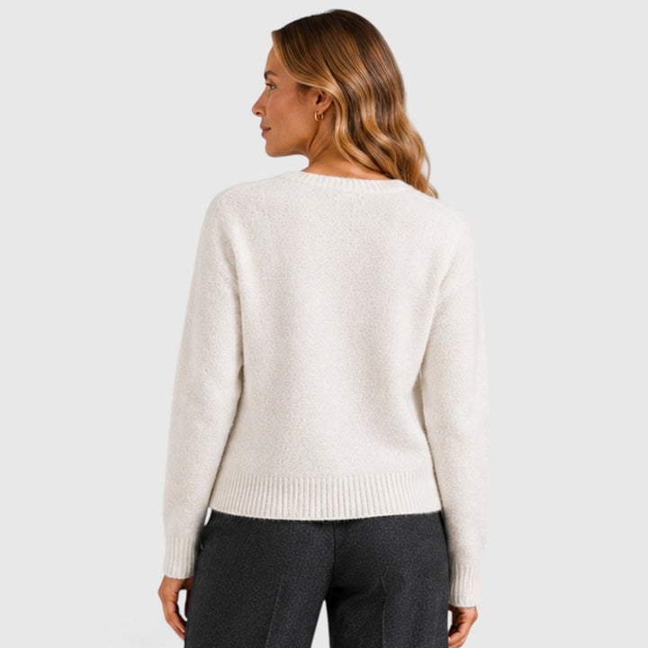 Women's Soft Knit Button-Up Round Neck Cardigan