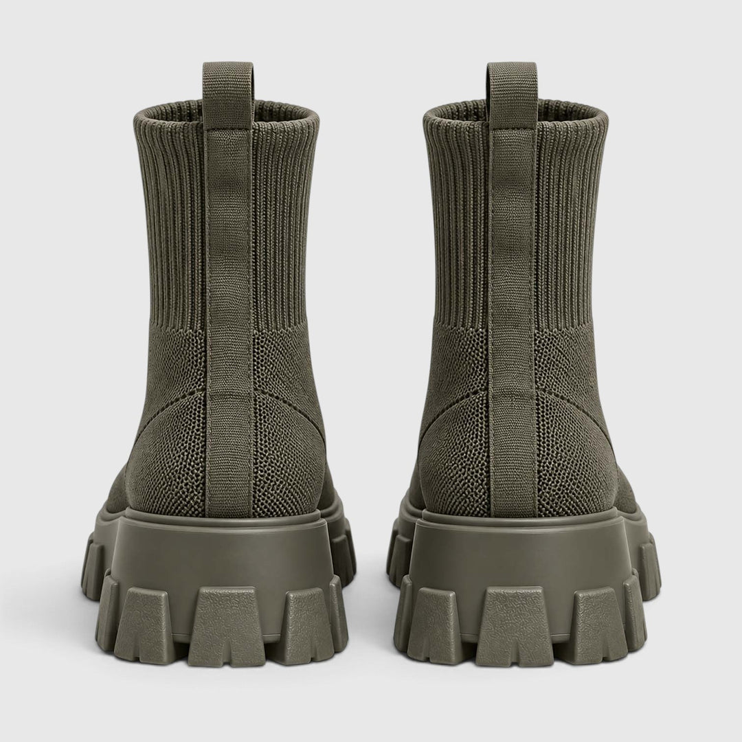 Women's Stylish Knitted Chunky Sole Ankle Boots