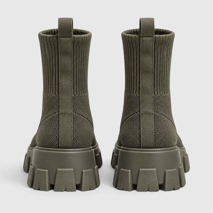 Women's Stylish Knitted Chunky Sole Ankle Boots