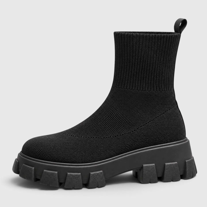 Women's Stylish Knitted Chunky Sole Ankle Boots
