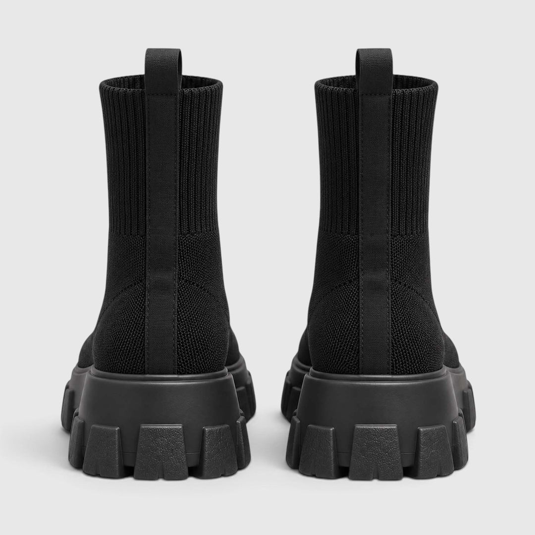 Women's Stylish Knitted Chunky Sole Ankle Boots