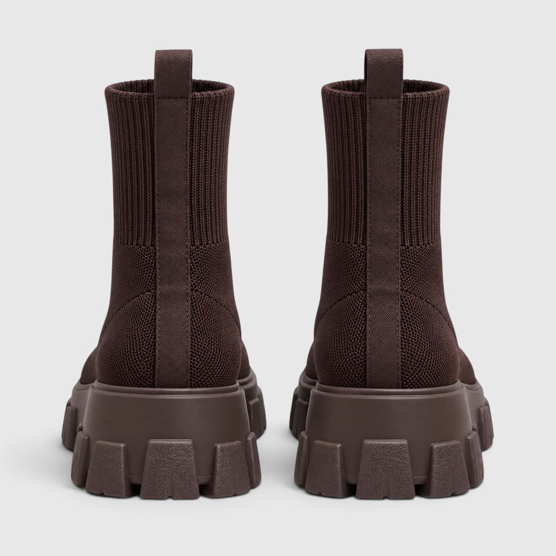 Women's Stylish Knitted Chunky Sole Ankle Boots