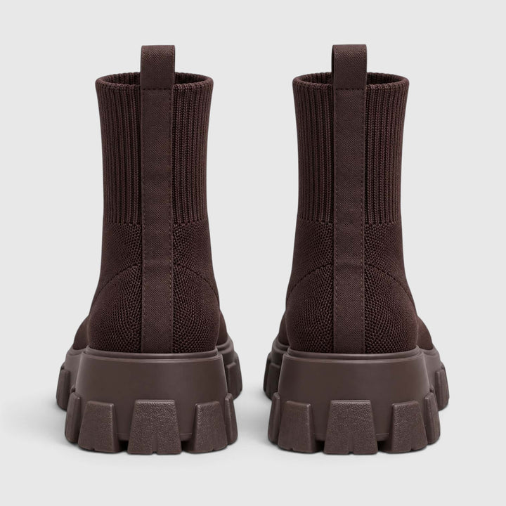 Women's Stylish Knitted Chunky Sole Ankle Boots