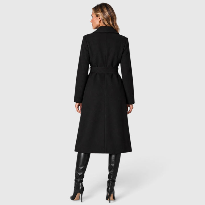 Women's Classic Wool Blend Long Double Breasted Coat