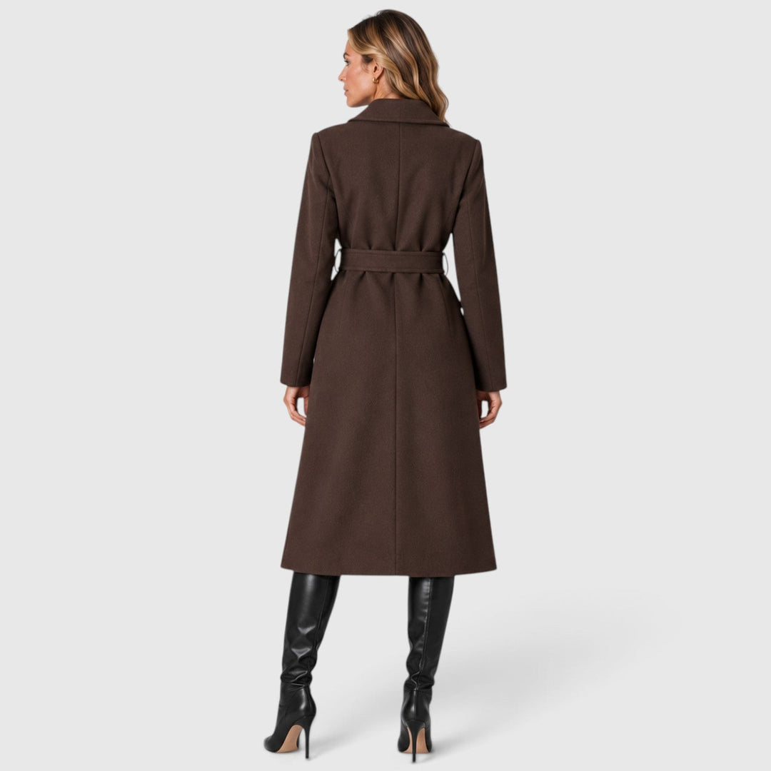Women's Classic Wool Blend Long Double Breasted Coat