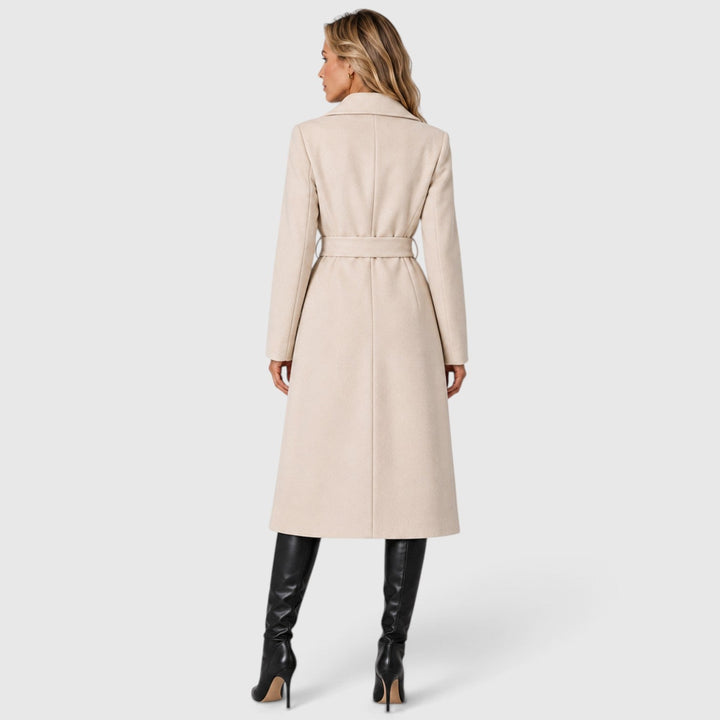Women's Classic Wool Blend Long Double Breasted Coat