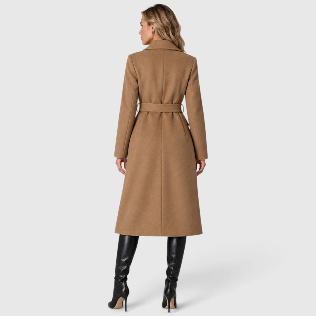 Women's Classic Wool Blend Long Double Breasted Coat