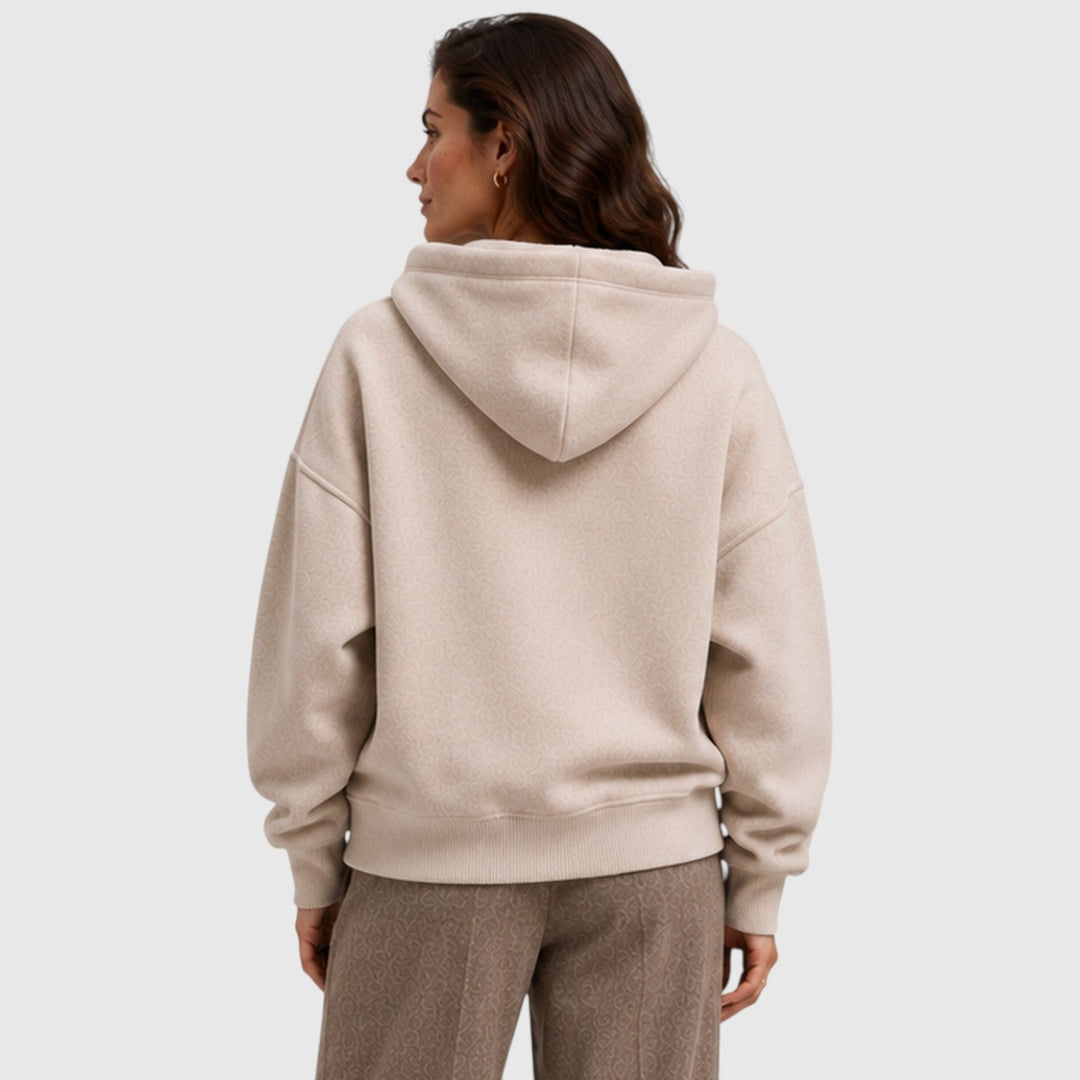 Women's Casual Oversized Cotton Pullover Hoodie with Open Neck