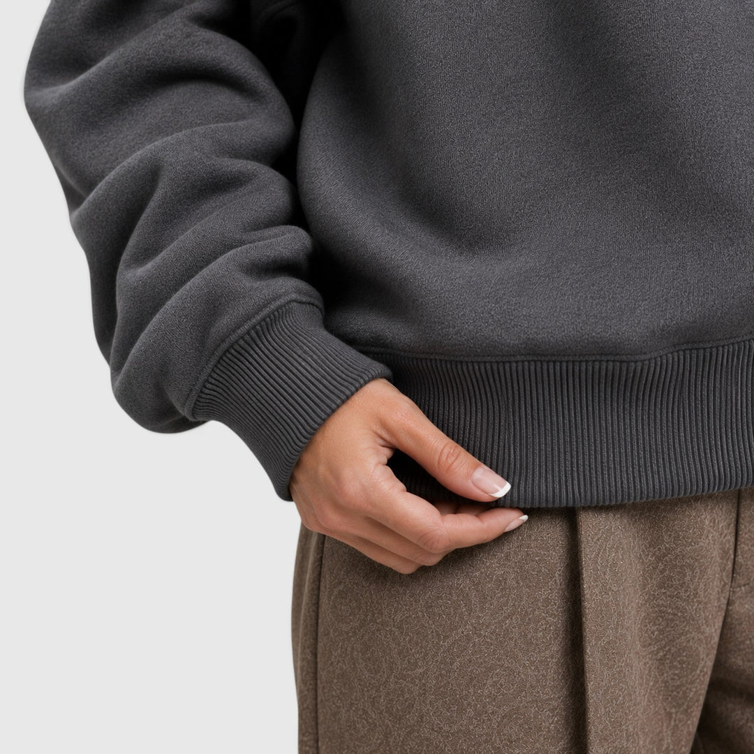 Women's Casual Oversized Cotton Pullover Hoodie with Open Neck