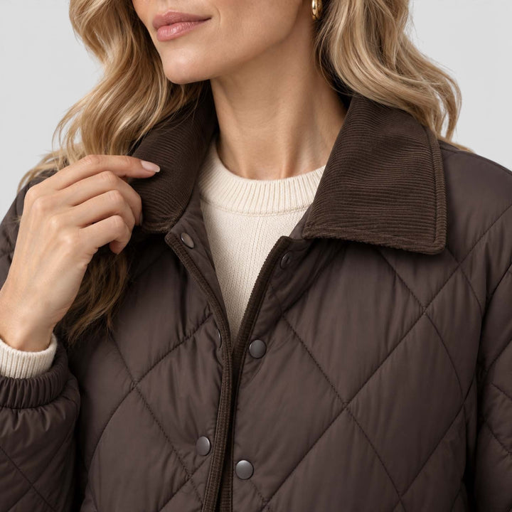 Women's Lightweight Quilted Padded Collared Jacket