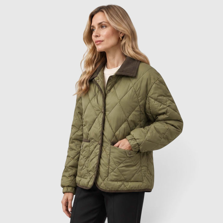 Women's Lightweight Quilted Padded Collared Jacket