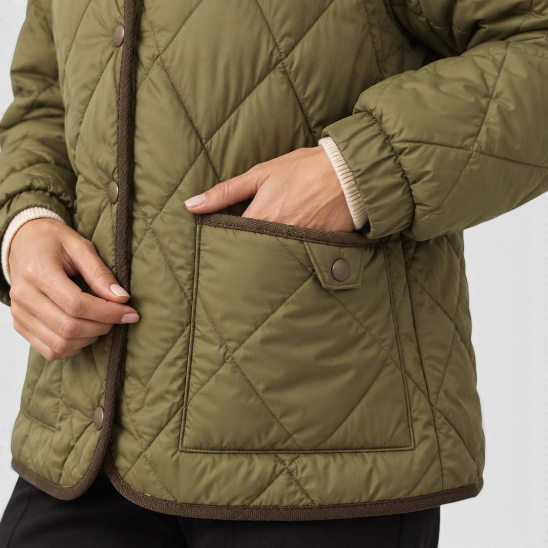 Women's Lightweight Quilted Padded Collared Jacket