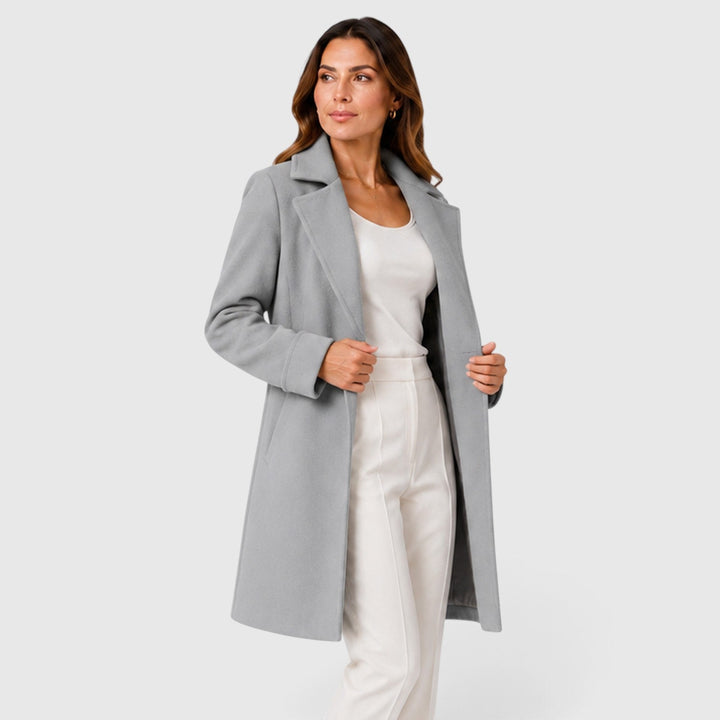 Women's Elegant Slim Fit Belted Lapel Jacket