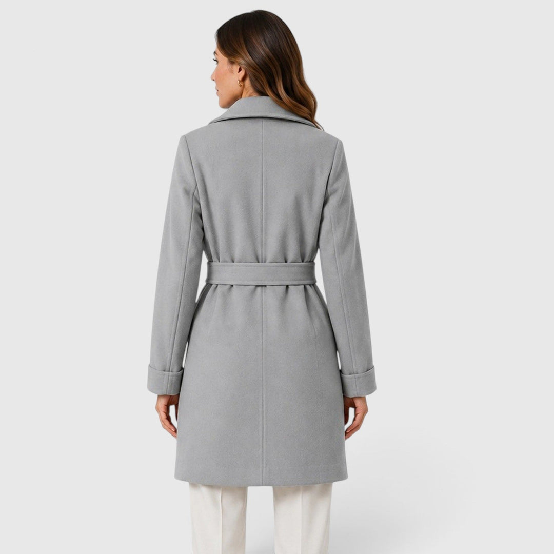 Women's Elegant Slim Fit Belted Lapel Jacket
