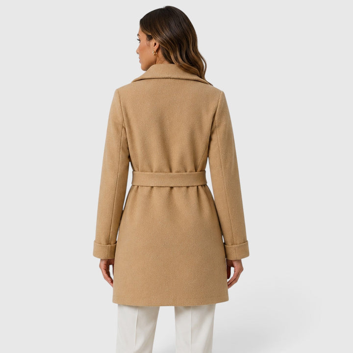 Women's Elegant Slim Fit Belted Lapel Jacket