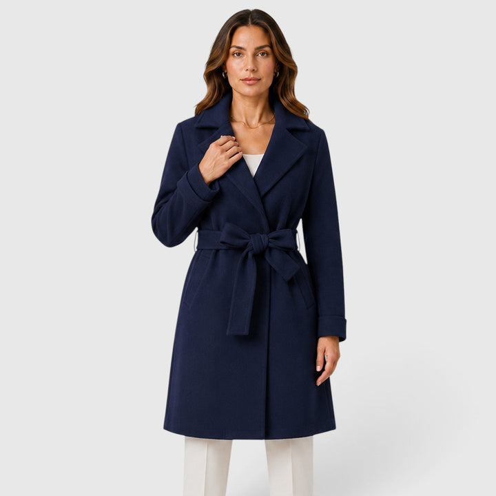 Women's Elegant Slim Fit Belted Lapel Jacket