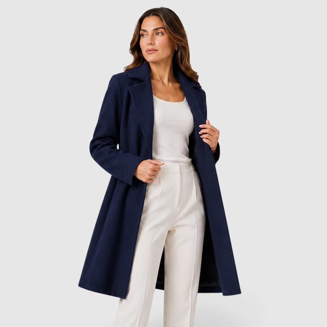 Women's Elegant Slim Fit Belted Lapel Jacket