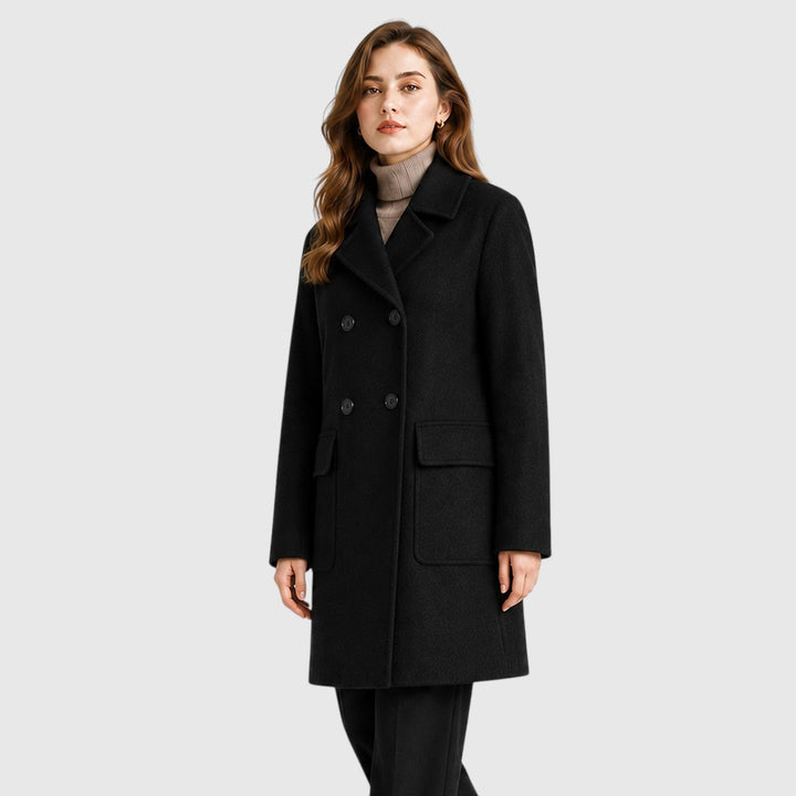 Women's Slim Fit Wool Blend Mid-Length Coat