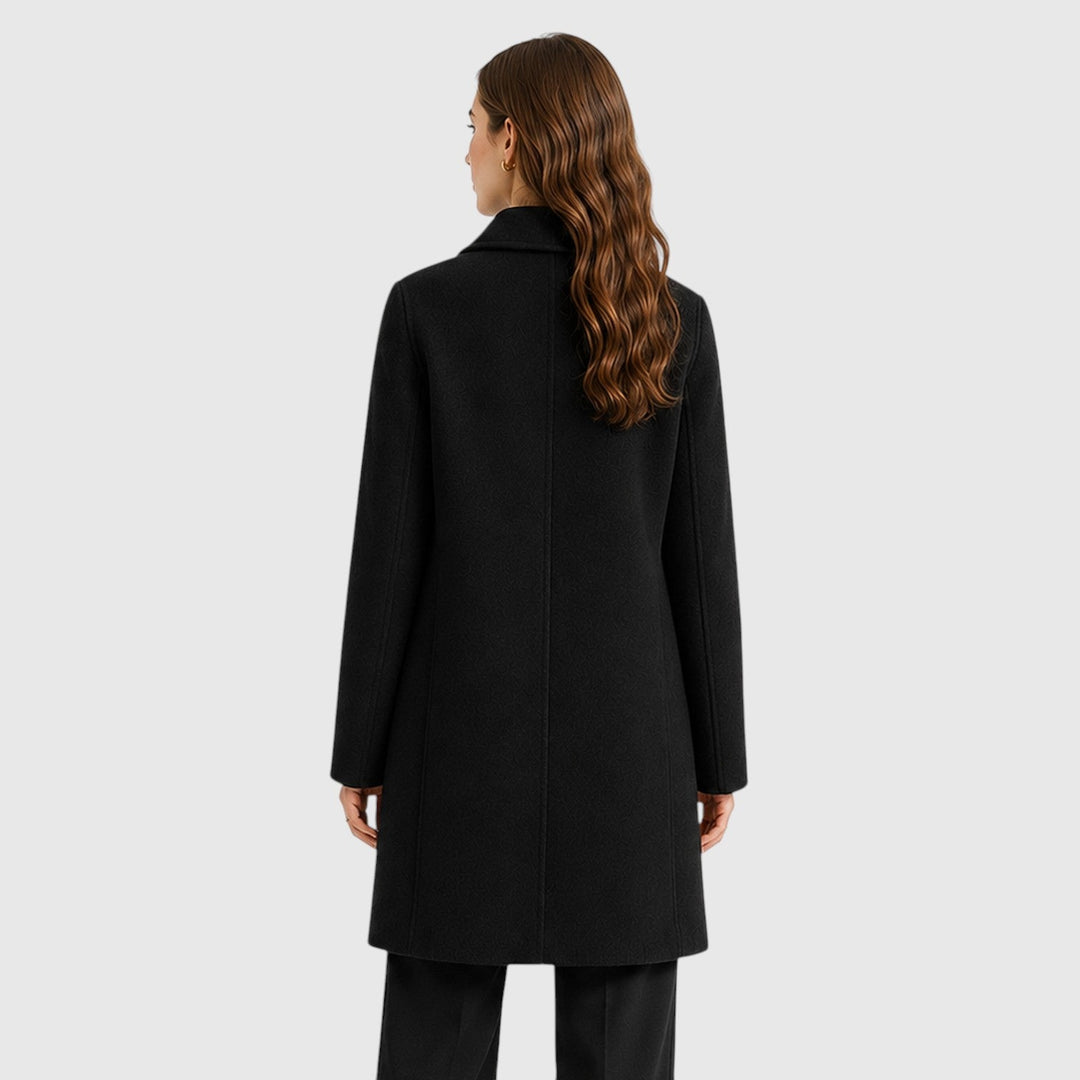 Women's Slim Fit Wool Blend Mid-Length Coat