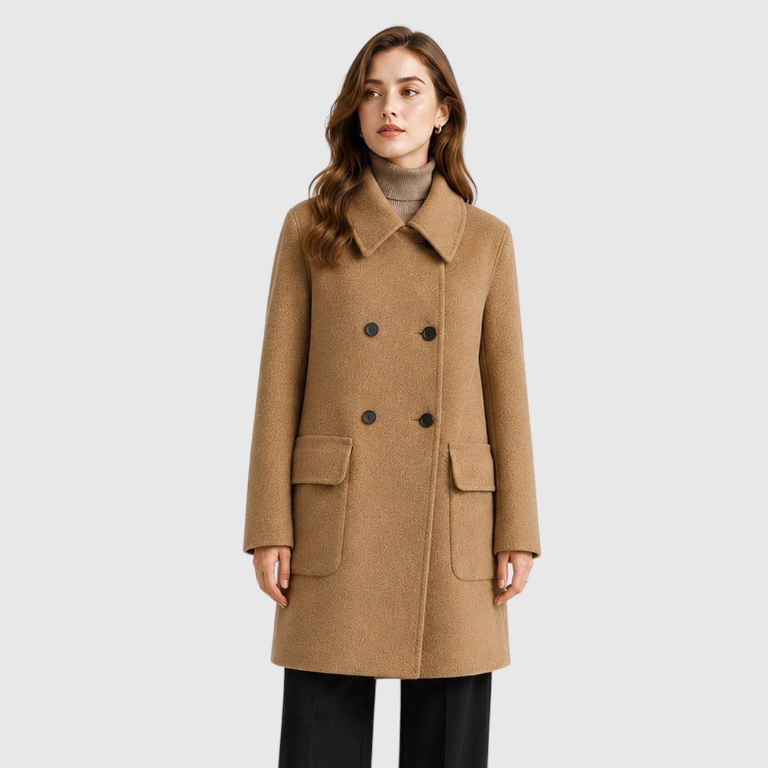 Women's Slim Fit Wool Blend Mid-Length Coat