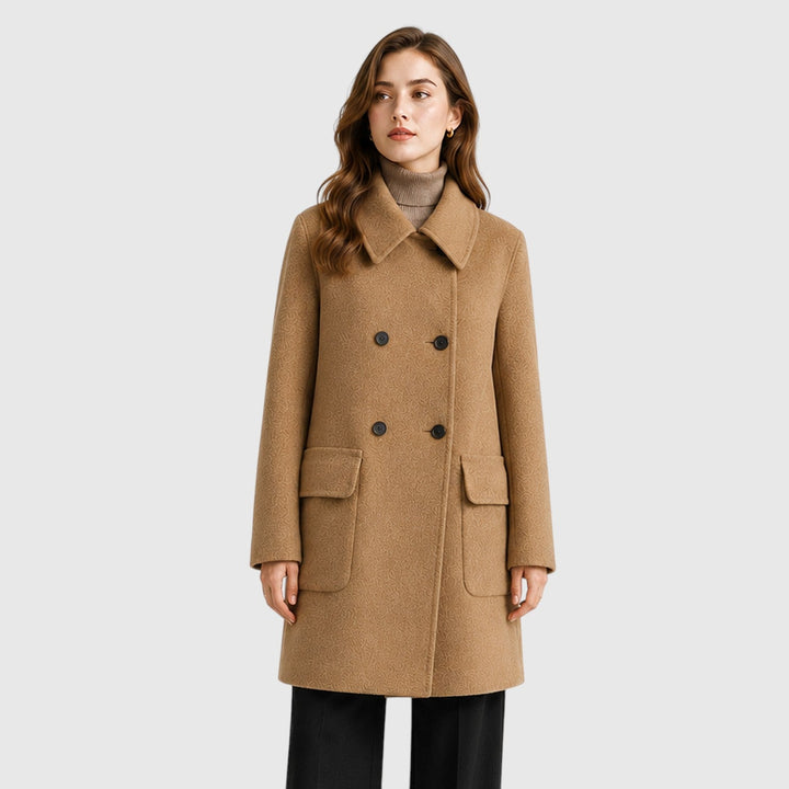 Women's Slim Fit Wool Blend Mid-Length Coat
