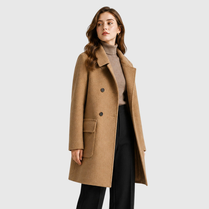 Women's Slim Fit Wool Blend Mid-Length Coat
