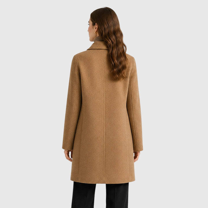 Women's Slim Fit Wool Blend Mid-Length Coat