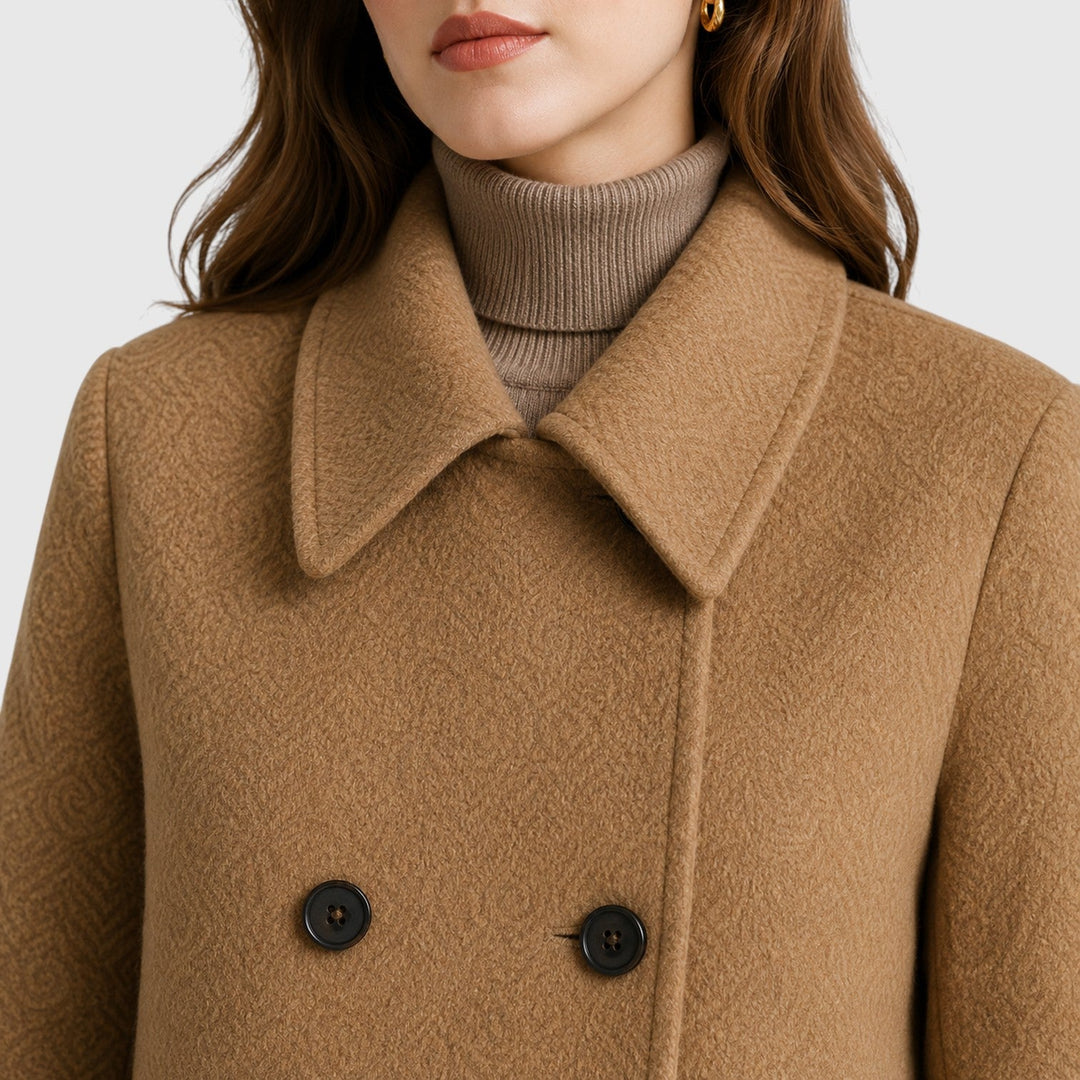 Women's Slim Fit Wool Blend Mid-Length Coat