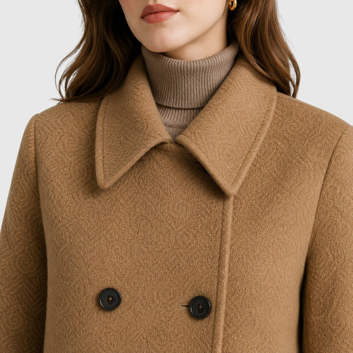 Women's Slim Fit Wool Blend Mid-Length Coat