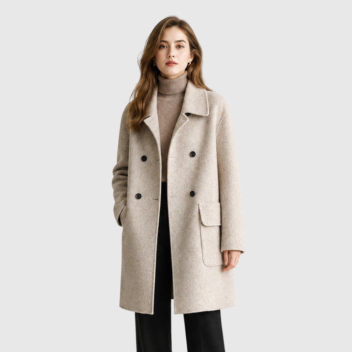 Women's Slim Fit Wool Blend Mid-Length Coat