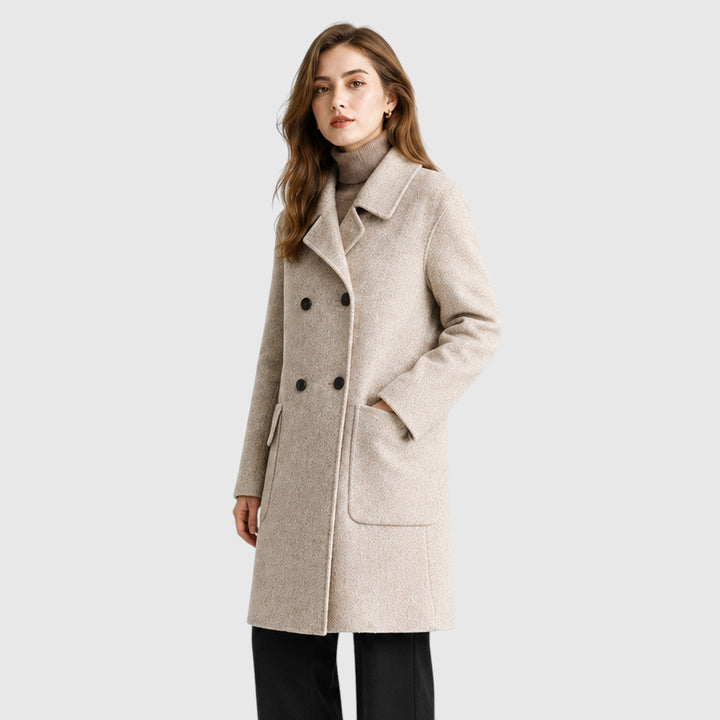 Women's Slim Fit Wool Blend Mid-Length Coat