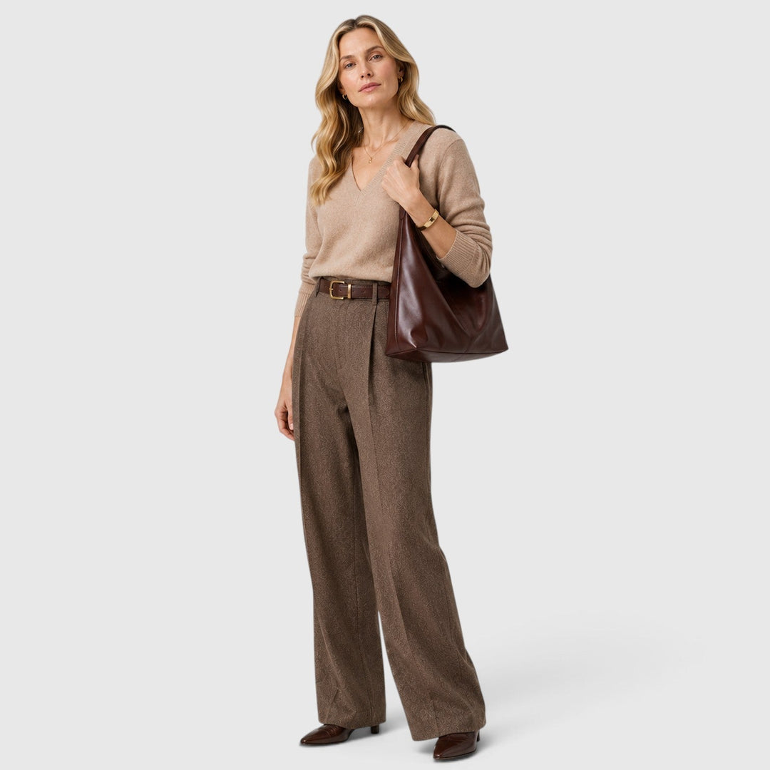 Women's Minimalist Leather Slouchy Hobo Shoulder Bag