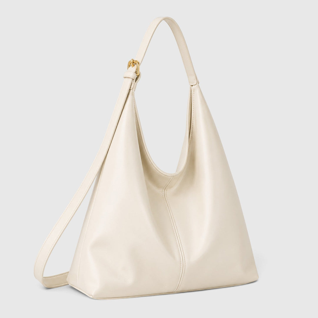 Women's Minimalist Leather Slouchy Hobo Shoulder Bag
