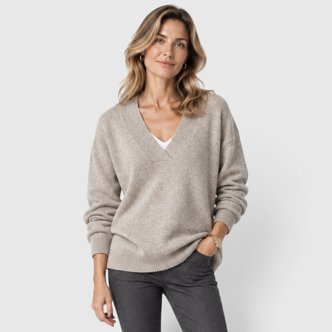 Women's Soft Cashmere Blend V-Neck Jumper