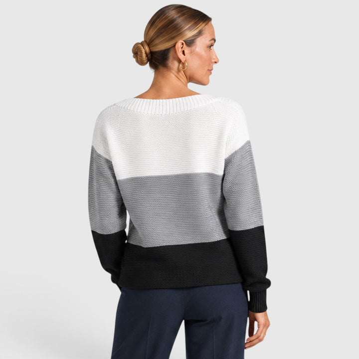 Women's Casual Soft Knit Colour Block Sweater