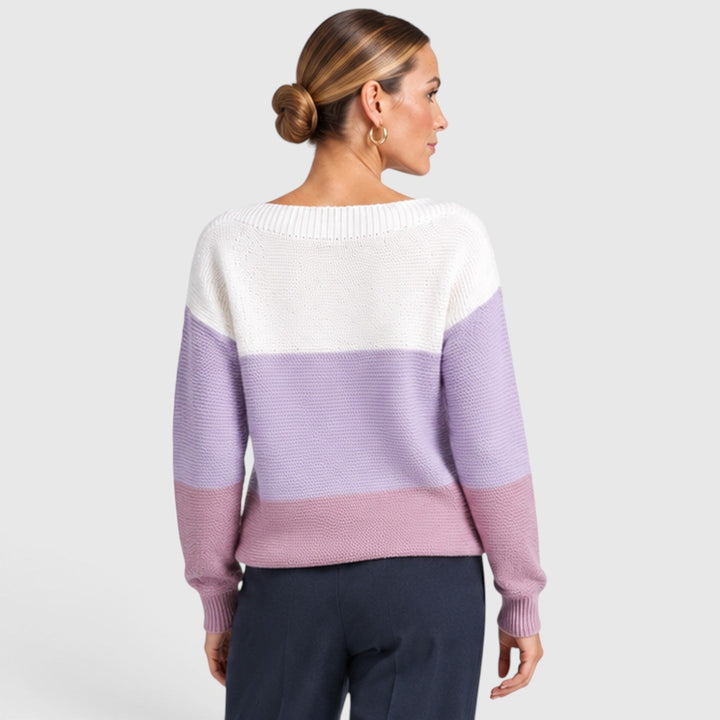 Women's Casual Soft Knit Colour Block Sweater