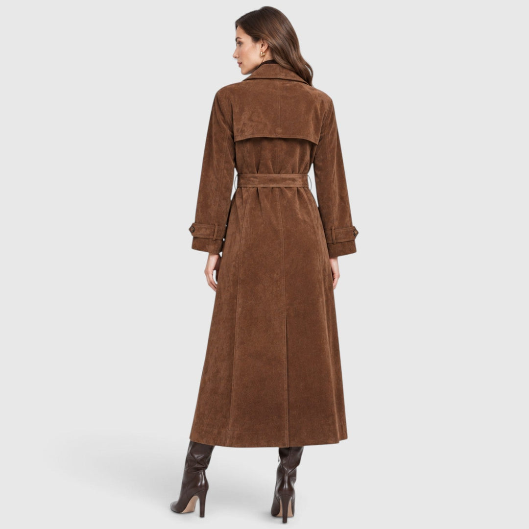 Women's Classic Suede Effect Trench Coat