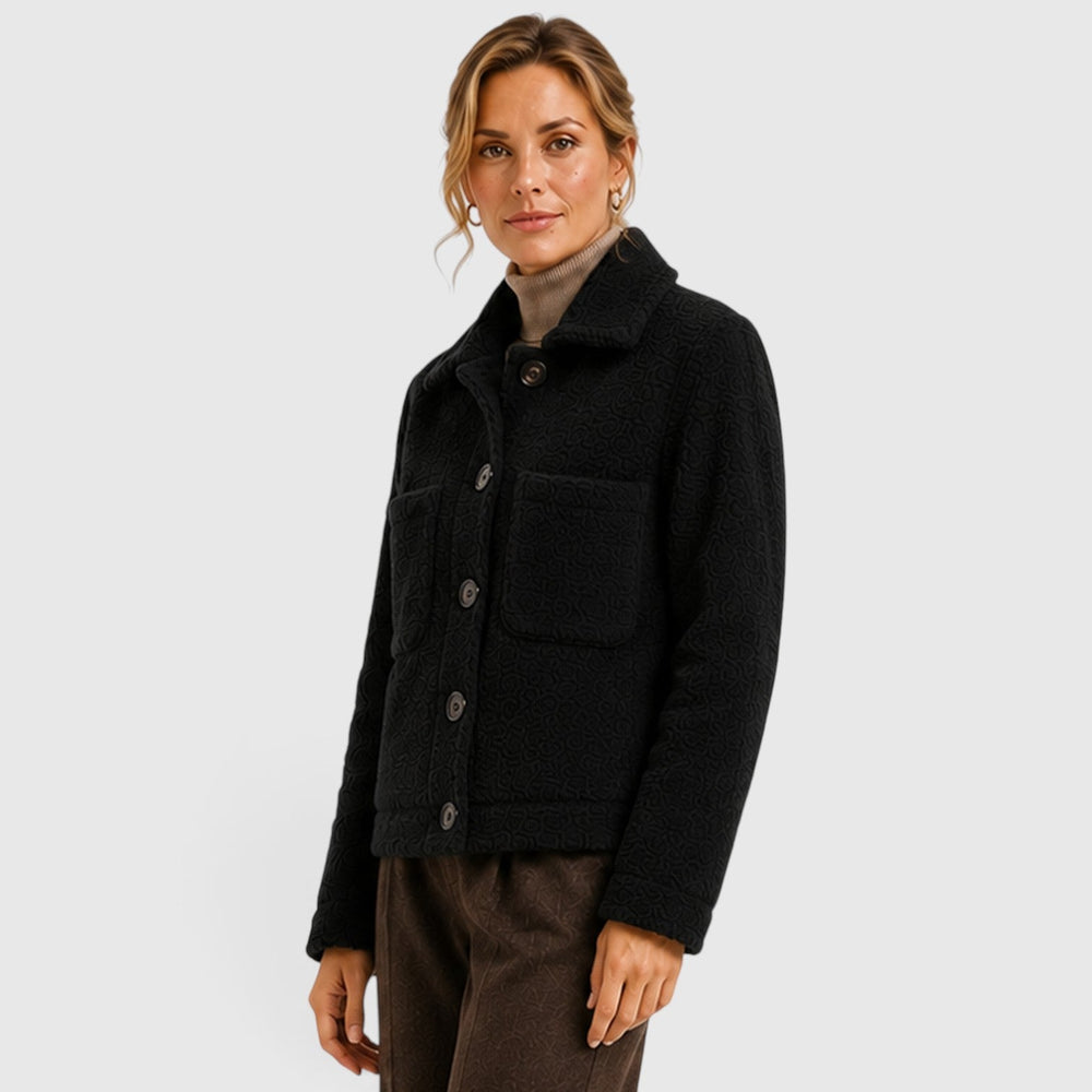 Women's Classic Textured Knit Blazer Jacket with Pockets