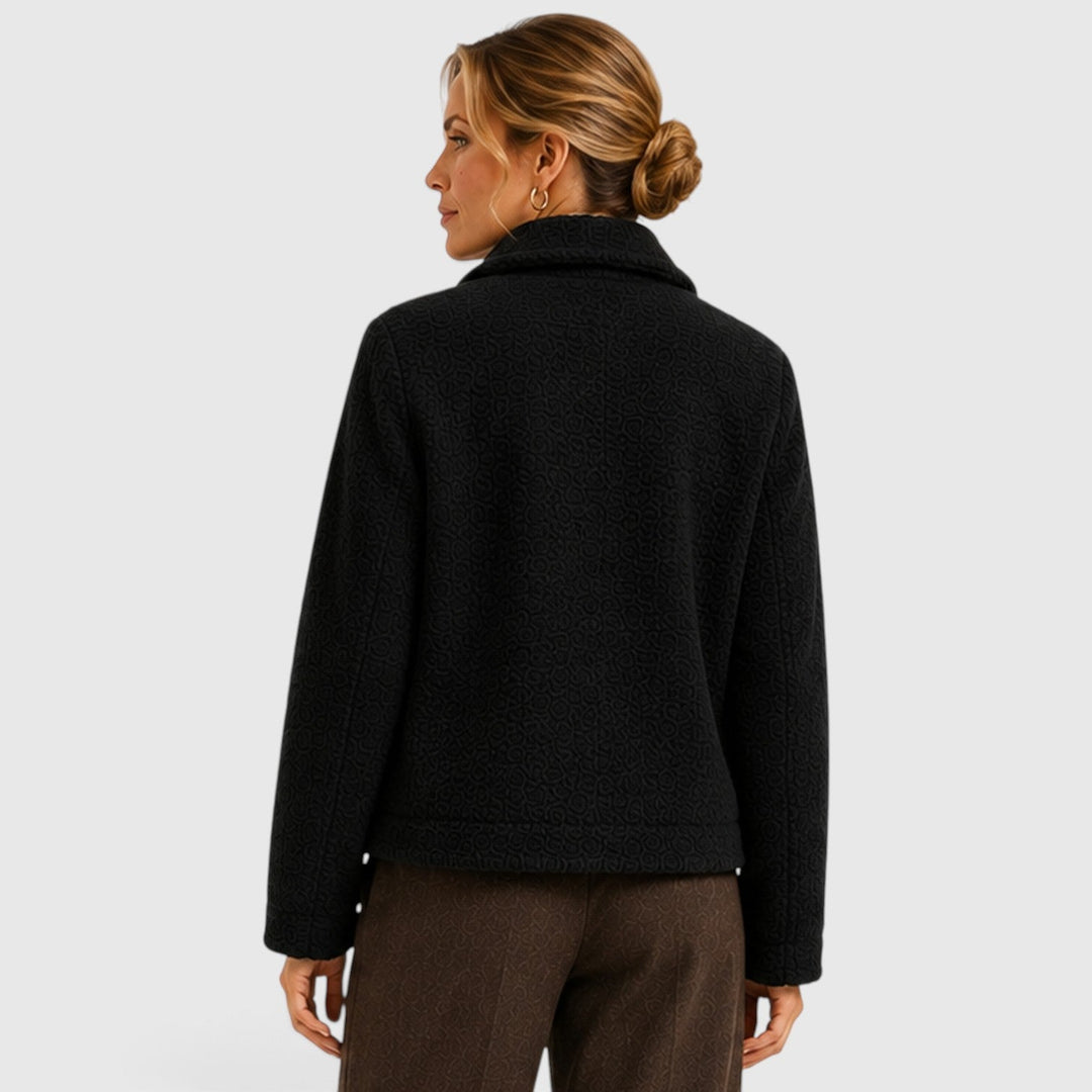 Women's Classic Textured Knit Blazer Jacket with Pockets