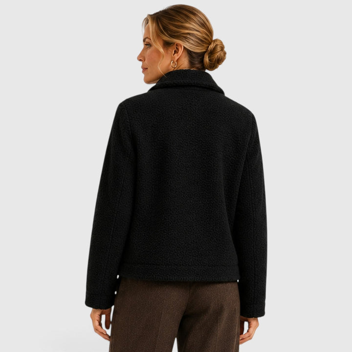 Women's Classic Textured Knit Blazer Jacket with Pockets
